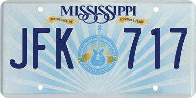 MS license plate JFK717
