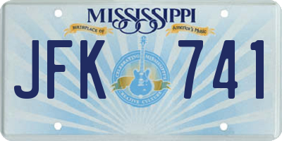 MS license plate JFK741