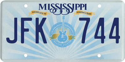 MS license plate JFK744