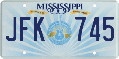 MS license plate JFK745