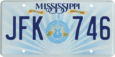 MS license plate JFK746