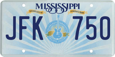 MS license plate JFK750
