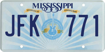 MS license plate JFK771