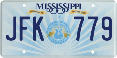 MS license plate JFK779