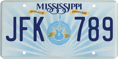 MS license plate JFK789