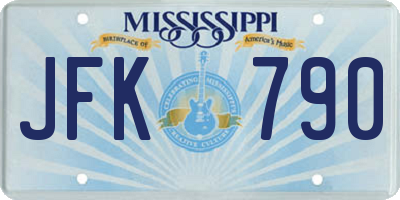 MS license plate JFK790