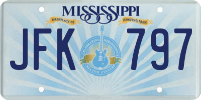 MS license plate JFK797