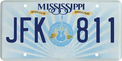 MS license plate JFK811
