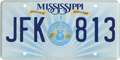 MS license plate JFK813