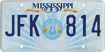 MS license plate JFK814