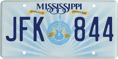 MS license plate JFK844