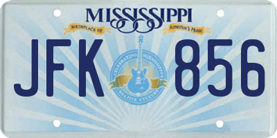 MS license plate JFK856
