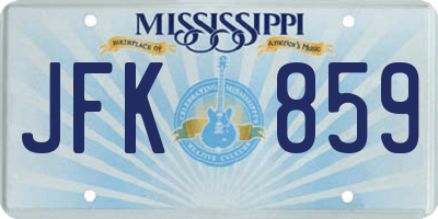 MS license plate JFK859