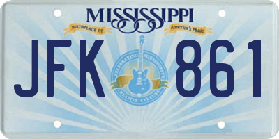 MS license plate JFK861