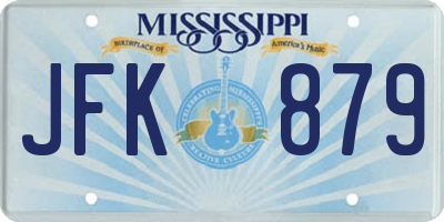 MS license plate JFK879