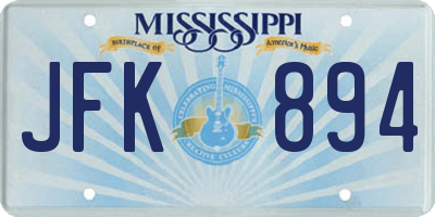 MS license plate JFK894