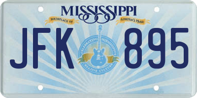 MS license plate JFK895