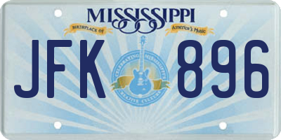 MS license plate JFK896