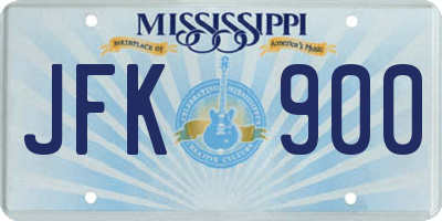 MS license plate JFK900