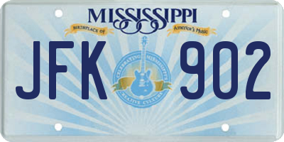 MS license plate JFK902