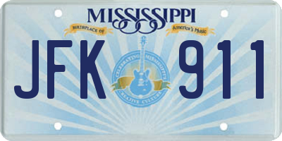 MS license plate JFK911