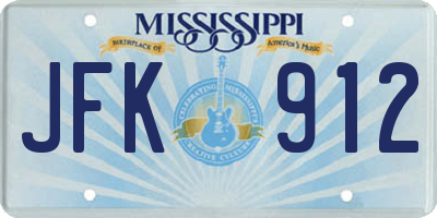MS license plate JFK912