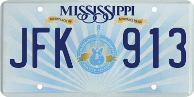 MS license plate JFK913