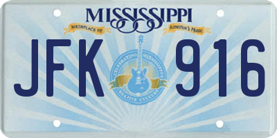 MS license plate JFK916