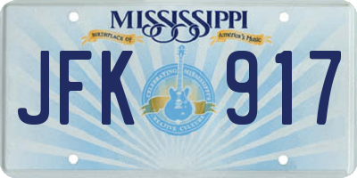 MS license plate JFK917