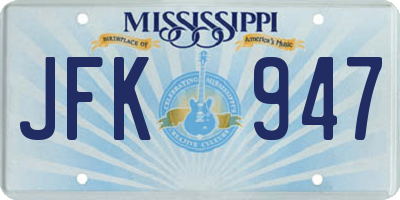 MS license plate JFK947