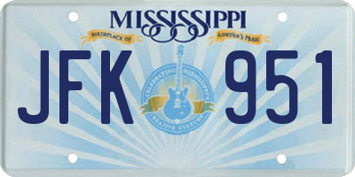 MS license plate JFK951