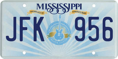 MS license plate JFK956