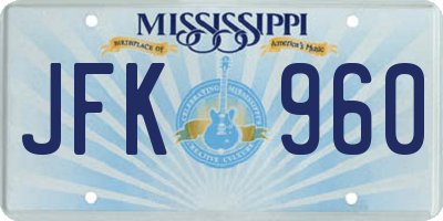 MS license plate JFK960