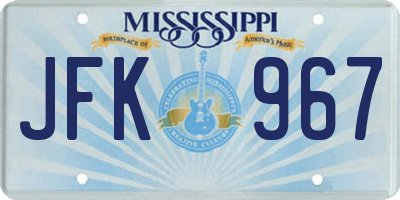 MS license plate JFK967