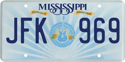 MS license plate JFK969