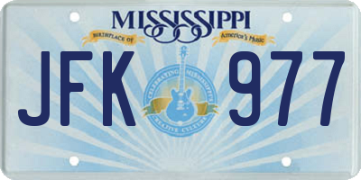 MS license plate JFK977