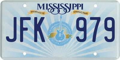 MS license plate JFK979