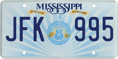 MS license plate JFK995