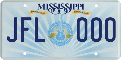 MS license plate JFL000