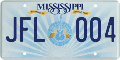 MS license plate JFL004