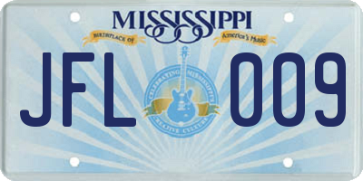 MS license plate JFL009