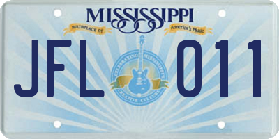 MS license plate JFL011