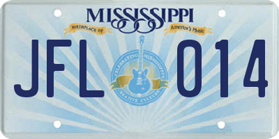 MS license plate JFL014