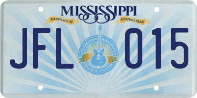 MS license plate JFL015