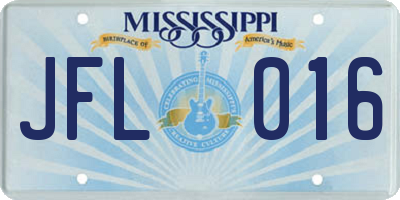 MS license plate JFL016
