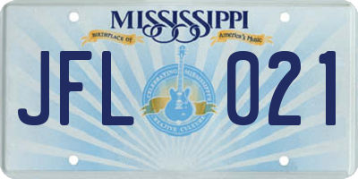 MS license plate JFL021