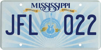 MS license plate JFL022