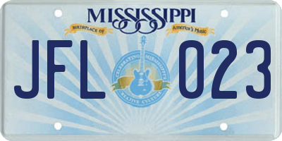 MS license plate JFL023