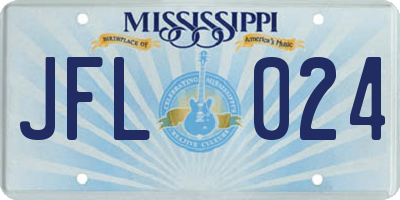 MS license plate JFL024