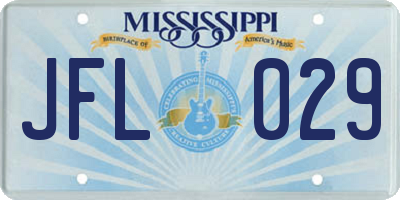 MS license plate JFL029